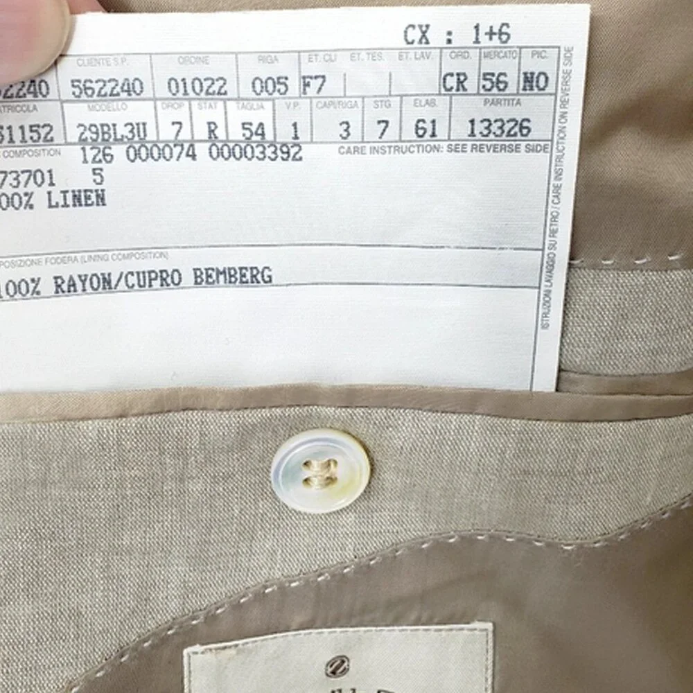 NEW Ermenegildo Zegna Sportcoat Jacket! US 44 e 54  Linen Taupe  Casual Luxury